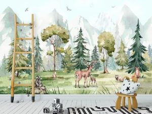 Animal wallpaper nursery wallpaper