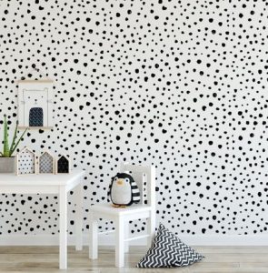 Dalmatian dots nursery wallpaper