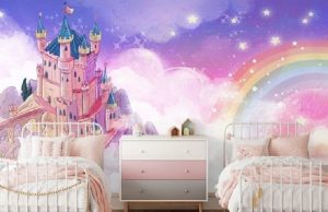 Dream castle nursery wallpaper